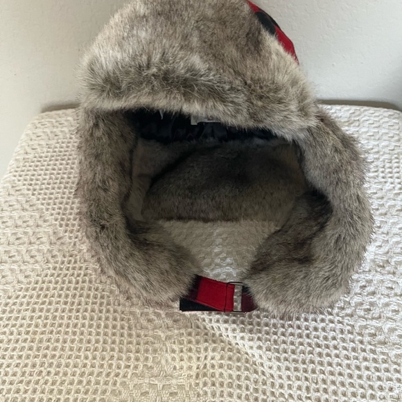 Banana Republic Crown car Plaid Trapper Hat unisex Men Women red sunset - Picture 5 of 10